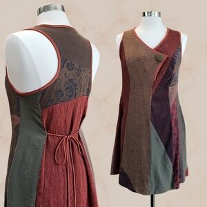 Patchwork Sleeveless Dress - Multicolor